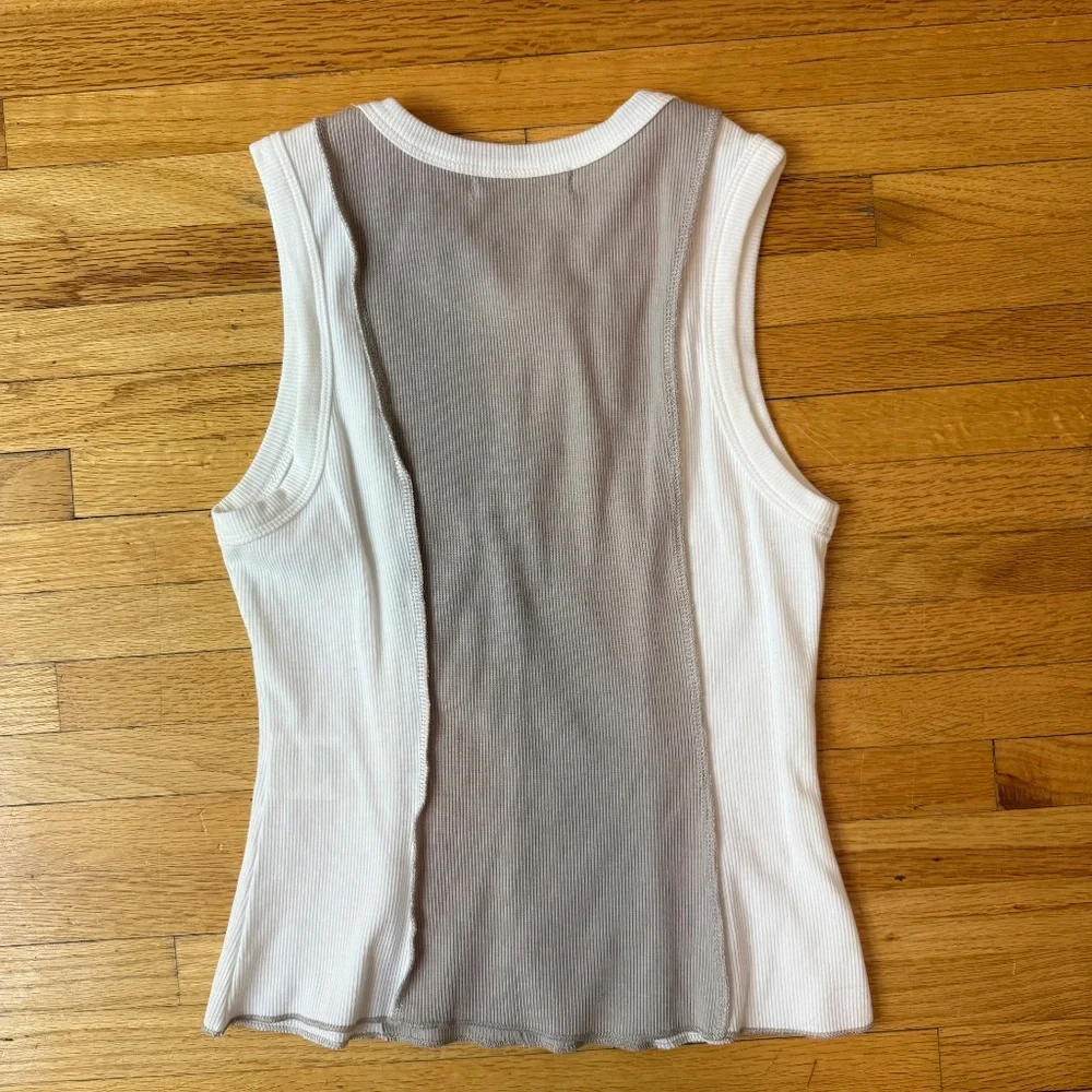 🤍 Y2K Contrast Panel Ribbed Tank Top 🤍 - Picture 5 of 7
